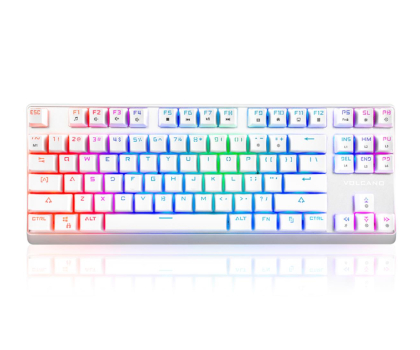Klawiatura MODECOM Klawiatura mechaniczna RGB VOLCANO LANPARTY (brązowy przełącznik Outemu) przewodowa biała K-MC-LANPARTY-U-RGB-BROWN-200